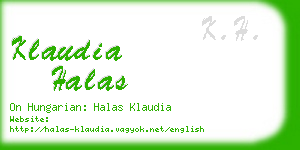 klaudia halas business card